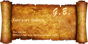 Gerzon Bence névjegykártya